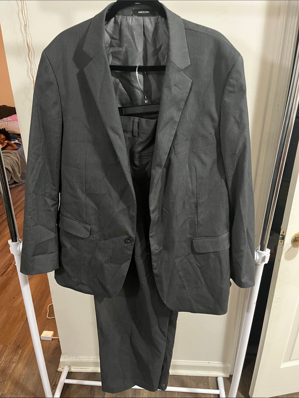 Van Heusen Gray Suit - Jacket 44R, Pants 38x32